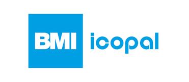 Logo von BMI Icopal in blau mit den Worten "BMI" und "icopal" in einem klaren, modernen Schriftstil.